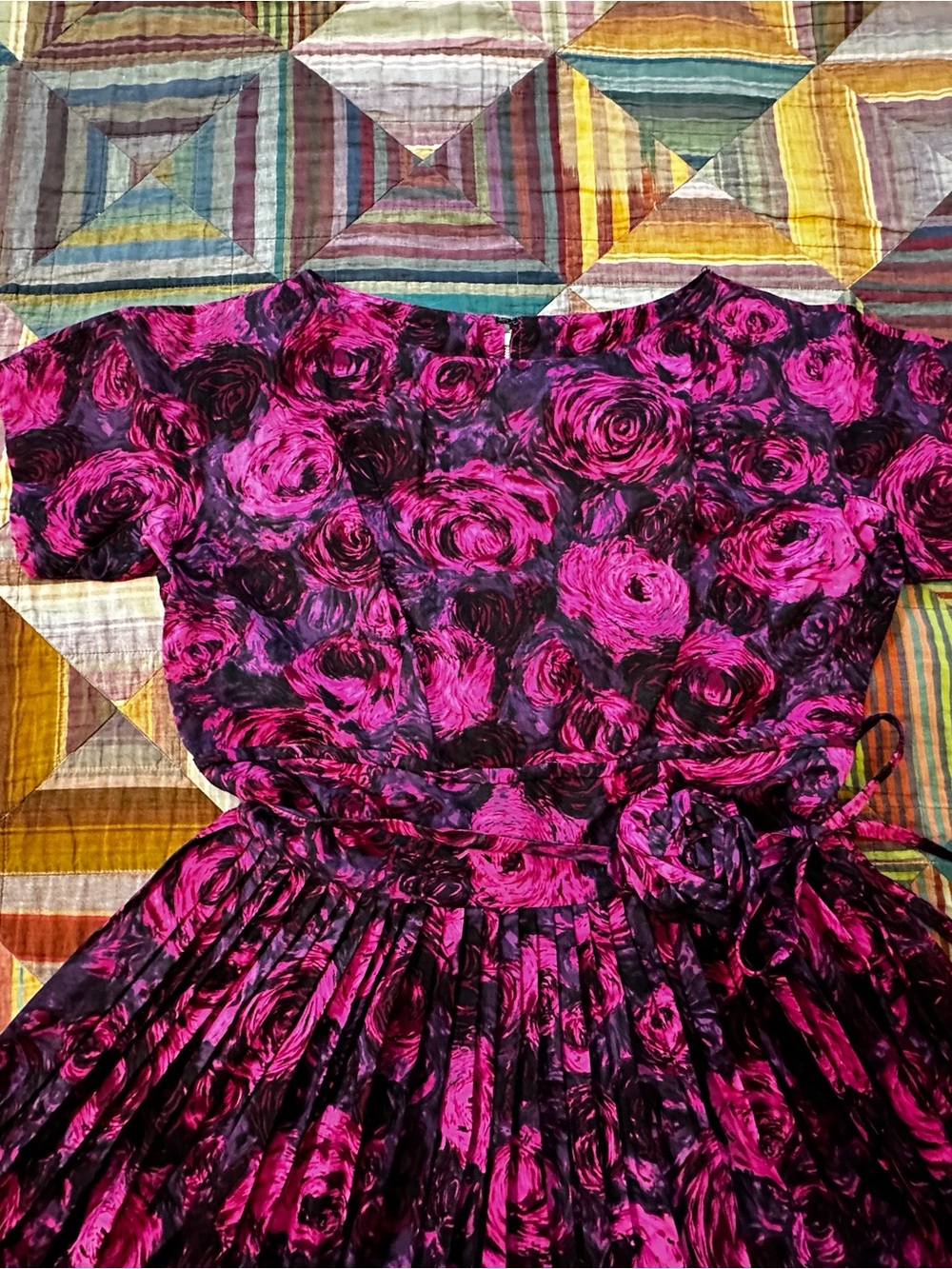Vintage Mode O' Day Midi Dress with Tie Waist
